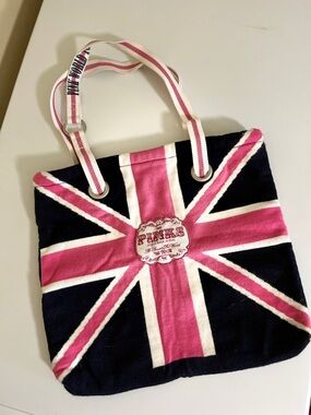 Primark Pink and Navy Canvas Tote